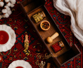 باکس چوبی کادویی زعفران و هل لوکس
