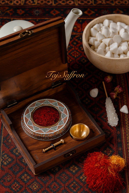 باکس چوبی کادویی زعفران و هل لوکس